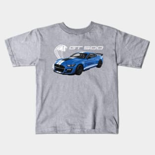 GT500 Mustang shelby cobra velocity blue Kids T-Shirt